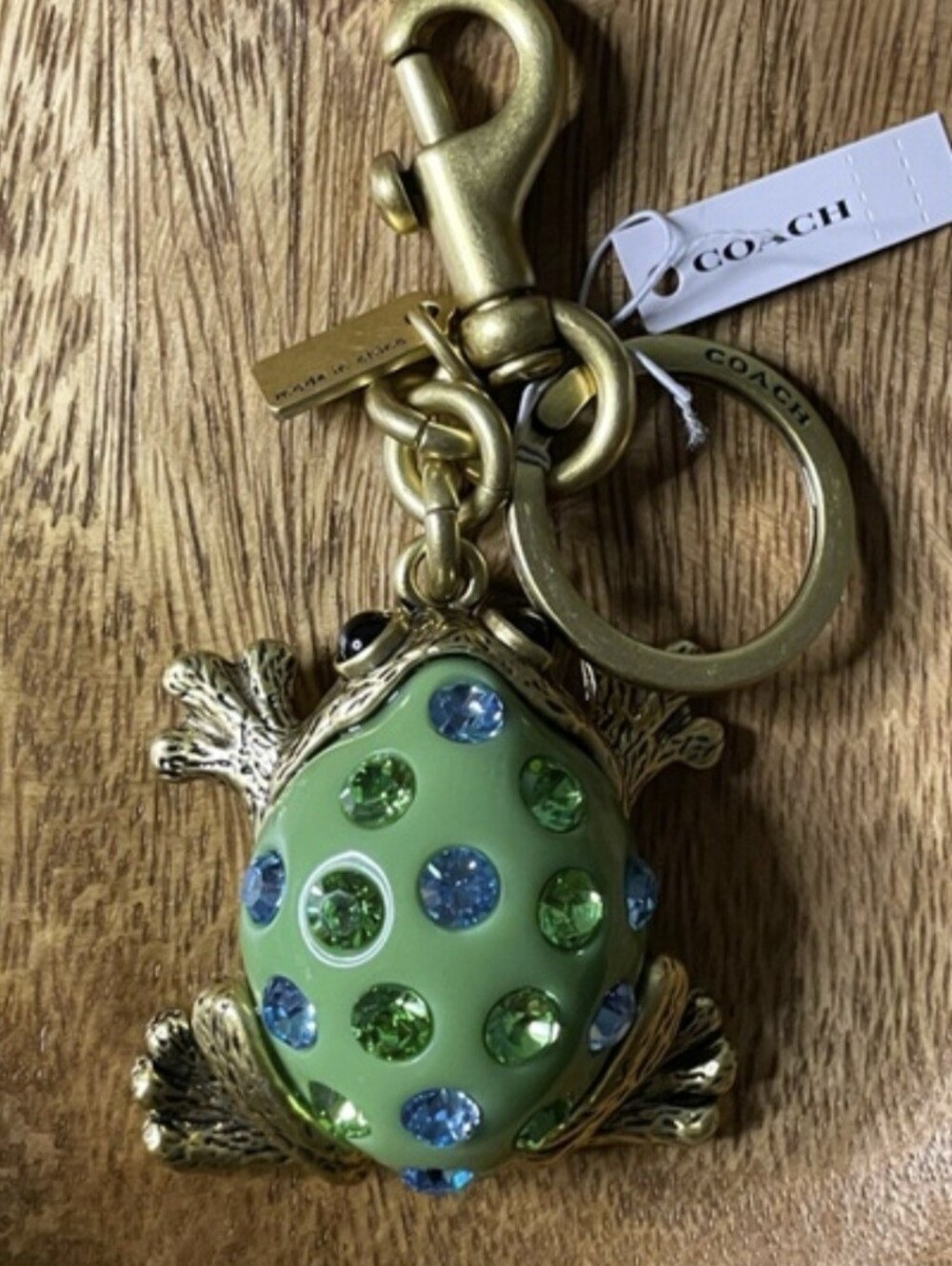 COACH Crystal Frog Bag Charm